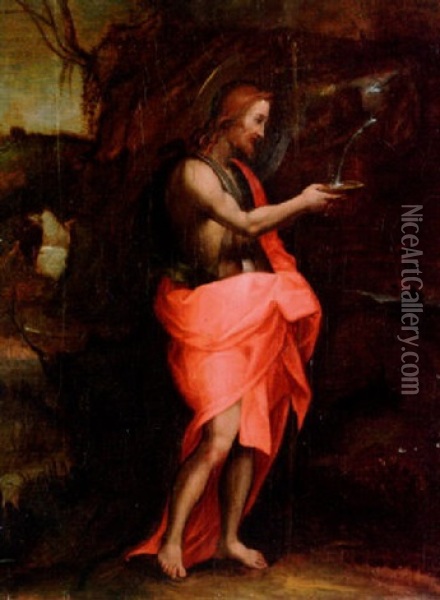 Christ In The Wilderness Oil Painting -  Bacchiacca