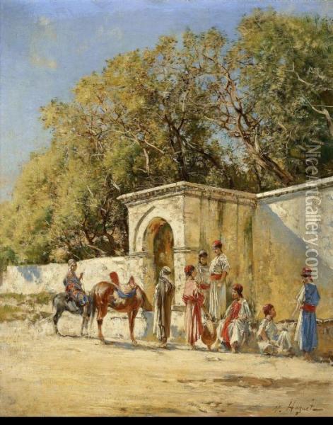 Porte Aux Environs De Tunis Oil Painting - Victor Pierre Huguet