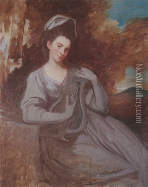 Portrait Of A Lady (lady Craven?) Oil Painting - George Romney