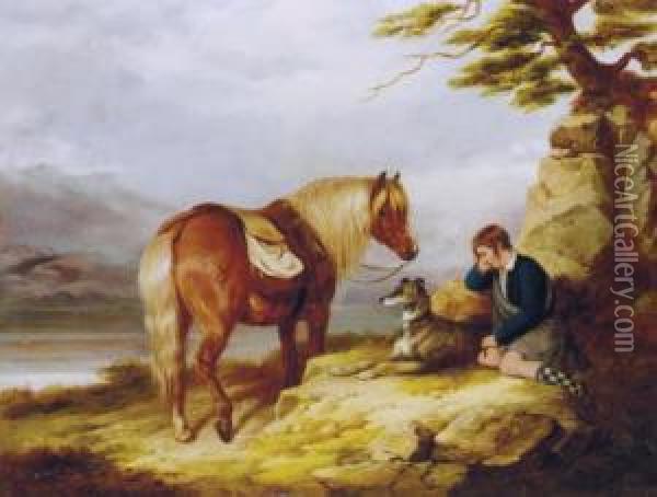 A Highland Reverie Oil Painting - John Morris
