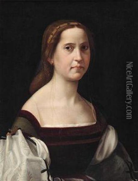 Portrait Of A Lady Oil Painting - Giuliano Bugiardini