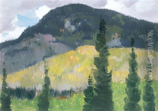 Autumn In The Laurentians, Charlevoix Oil Painting - Clarence Alphonse Gagnon