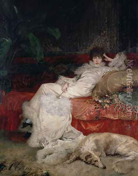 Sarah Bernhardt (1844-1923) 1876 Oil Painting - Georges Jules Victor Clairin