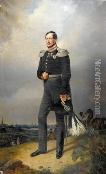 Portrait Of Friedrich Wilhelm Iii, King Of Prussia (friedrich Wilhelm Iii., Konig Von Preussen) Oil Painting - Franz Krueger
