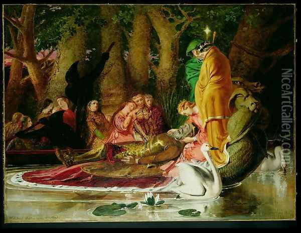 The Lamentation of King Arthur Oil Painting - William Bell Scott