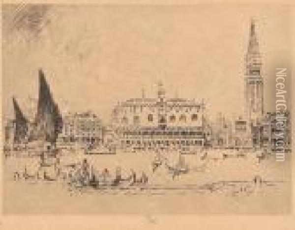 View Of Venice Oil Painting - Joseph Pennell
