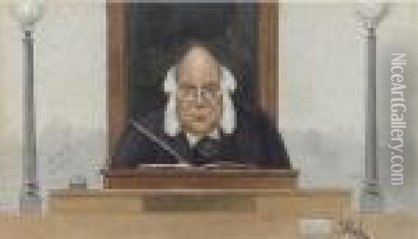 Sir John Bridge Oil Painting - Leslie Ward