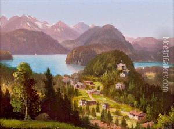 Blick Auf Hohenschwangau Oil Painting - Hubert Sattler