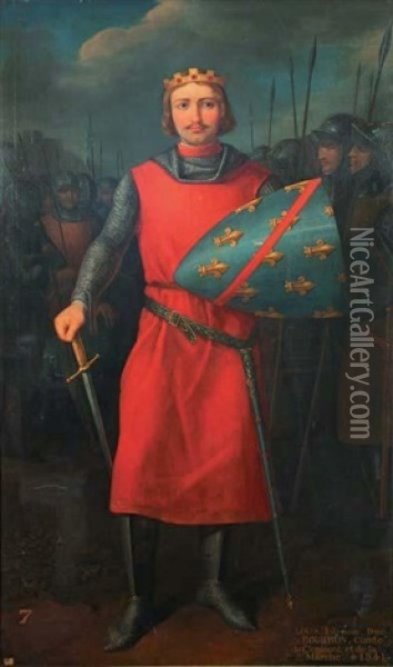 Portrait De Louis I, Duc De Bourbon, Comte De Clermont Et De La Marche Oil Painting - Charles Rauch