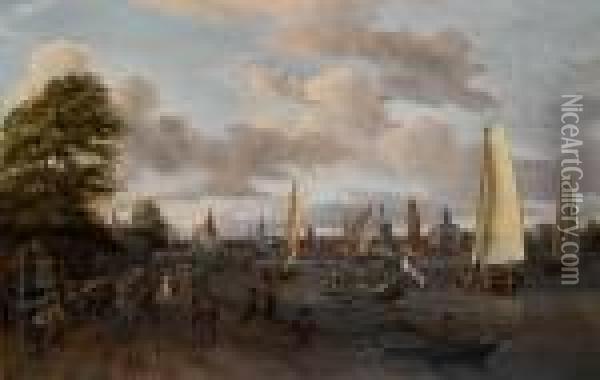 The River Buiten-amstel Oil Painting - Abraham Storck