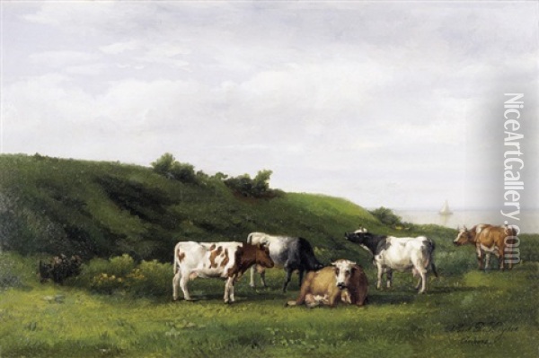 Pres De L'escaut, Du Cote De St. Anne Oil Painting - Albert De Keyser