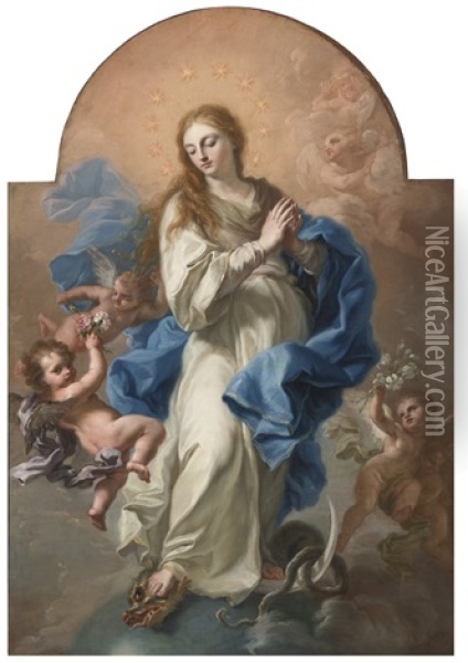 The Immaculate Conception Oil Painting - Giuseppe Bonito