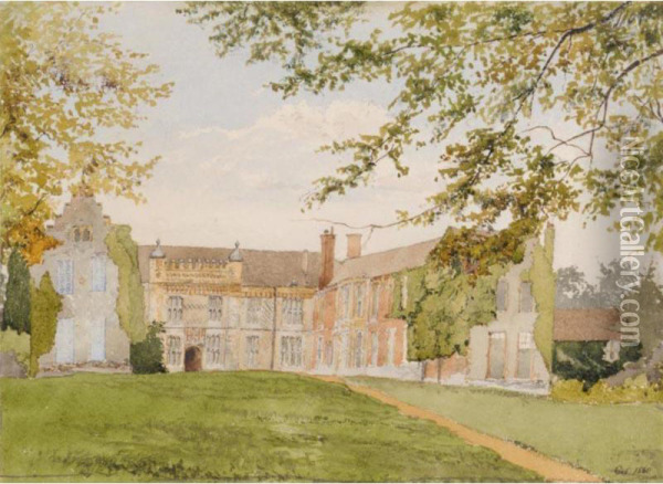 Sutton Place, Surrey Oil Painting - Edwin Edwards