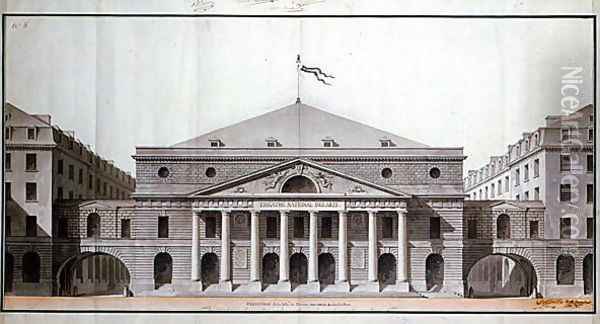 Design for a Theatre National des Arts on the site of the present Theatre de lOdeon, 1794 Oil Painting - Charles de Wailly