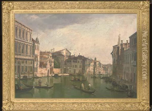 A Peaceful Day On The Grand Canal, Venice Oil Painting - (Giovanni Antonio Canal) Canaletto