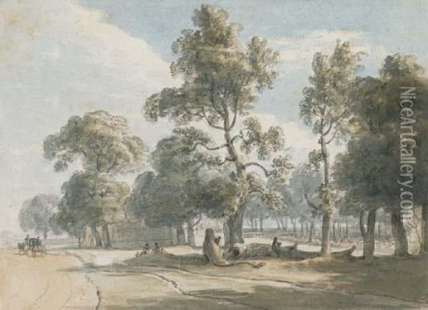 View Of The Powder Magazine In Hyde Park Oil Painting - Paul Sandby