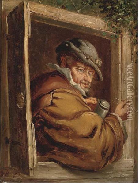 Enjoying A Pipe And A Good Ale Oil Painting - David The Younger Teniers
