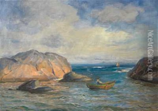 Robat I Skjaergarden Oil Painting - Thorolf Holmboe