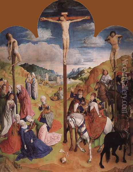 Calvary Triptych (central panel) 1465-68 Oil Painting - Hugo Van Der Goes