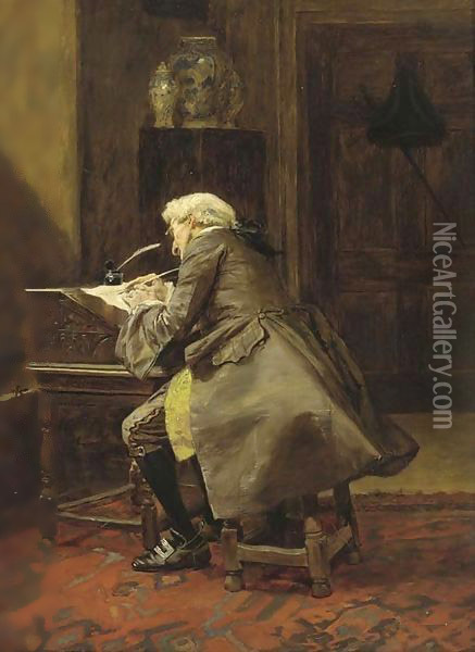 An important letter Oil Painting - John Seymour Lucas