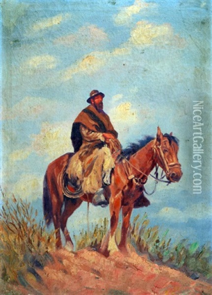 Gaucho Oil Painting - Juan Pelaez