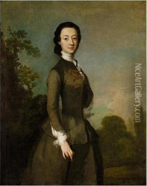 Portrait Of A Lady, Possibly A Member Of The Foley Family Oil Painting - Richard Wilson