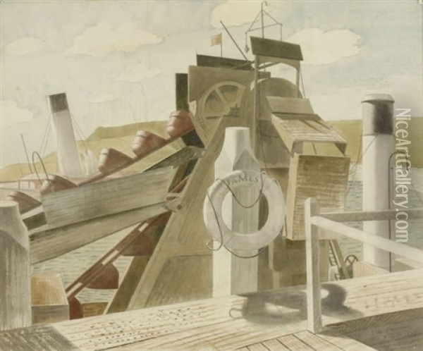 The James' And 'the Foremost Prince Oil Painting - Eric Ravilious