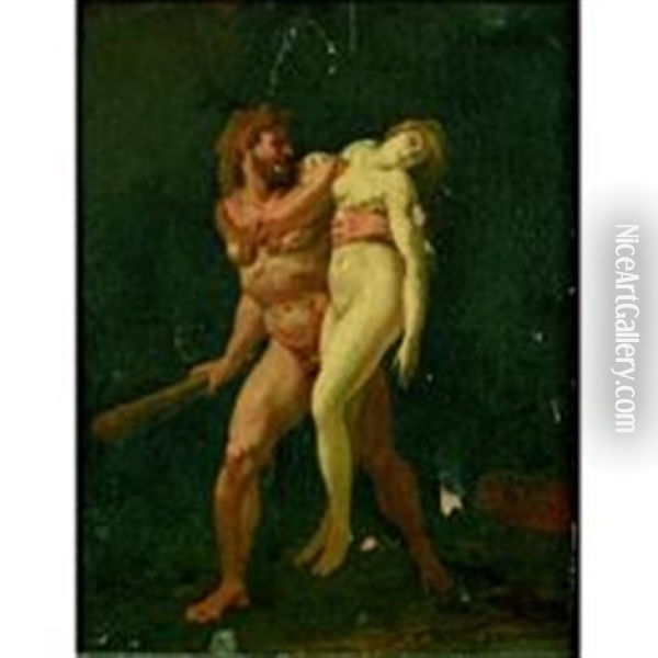 Hercule Et Alceste (sketch) Oil Painting - Jean-Baptiste Regnault