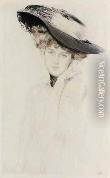 La Belle Parisienne--portrait De Mme. 
Choucary Oil Painting - Paul Cesar Helleu