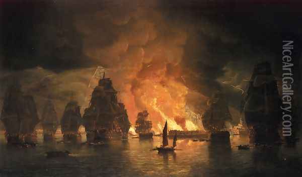 The Seige of Algiers Oil Painting - Thomas Luny