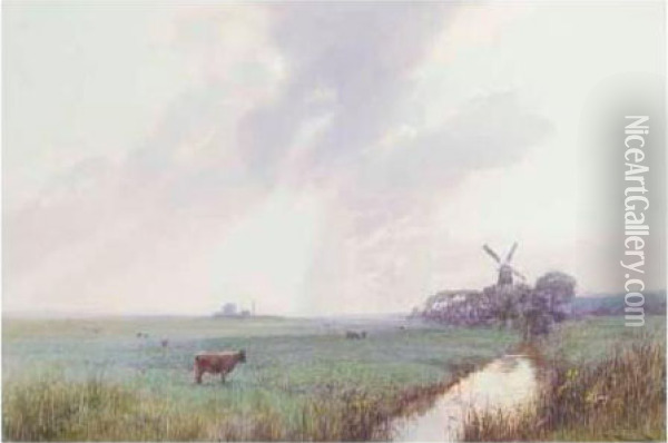 A Sussex Windmill Oil Painting - John White