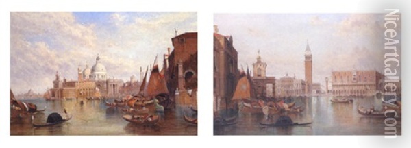 A View Of The Piazetta San Marco Oil Painting - Alfred Pollentine