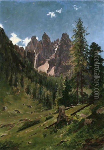 Sommer In Den Dolomiten Oil Painting - Joseph Rummelspacher