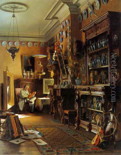 The Collectors Studio Oil Painting - Theodore Gerard