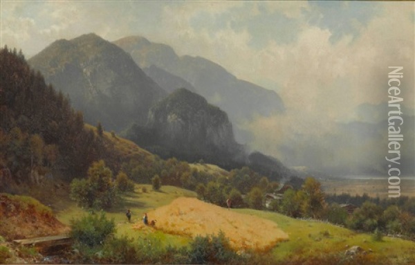 Am Kochelsee Oil Painting - Ludwig Sckell