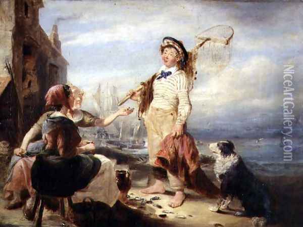 Fisher Folk Oil Painting - William Kidd