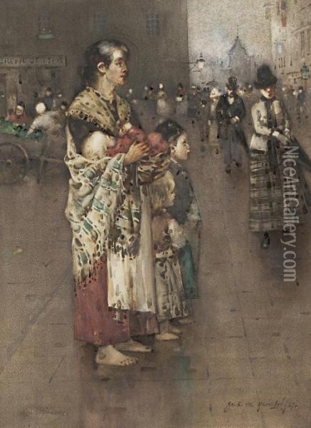 The Poor Mother Oil Painting - James Watterston Herald