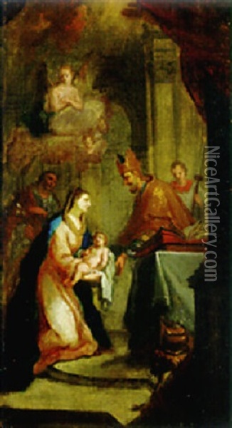 The Presentation In The Temple Oil Painting - Joseph Winterhalter