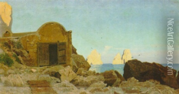 Coastal Scene, Capri Oil Painting - William Stanley Haseltine
