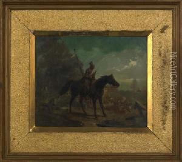 Guard On Horseback Oil Painting - Louis Braun