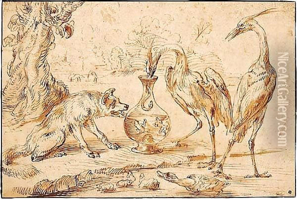 Pen And Brown Ink And Wash Oil Painting - Frans Snyders