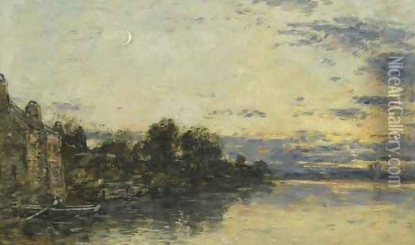 Bord de rivière en Bretagne Oil Painting - Eugene Boudin