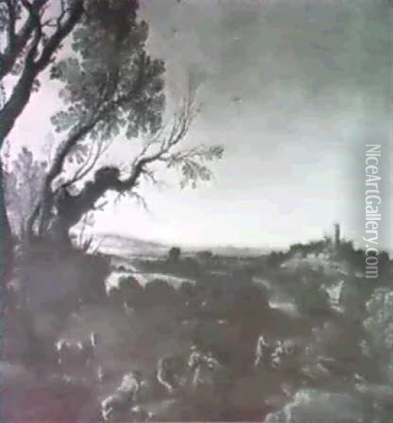 Paesaggio Con Pastori E Mer- Cante Oil Painting - Paul Bril