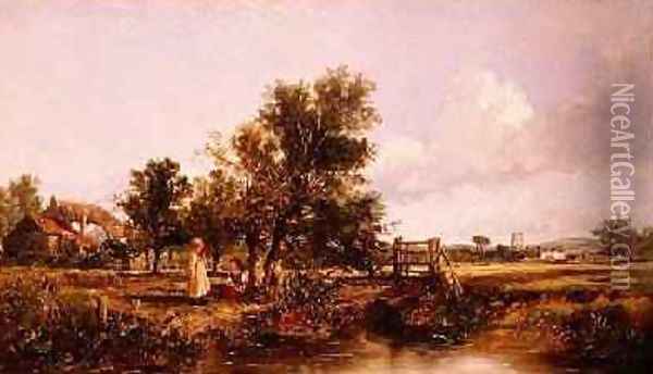 Gillingham on the Medway Oil Painting - William James Muller