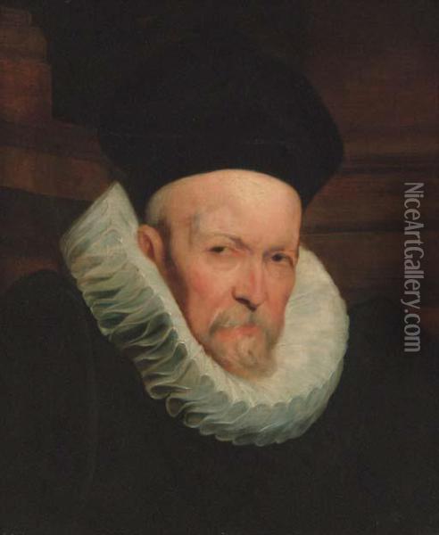 Portrait Of A Genoese Senator Oil Painting - Sir Anthony Van Dyck