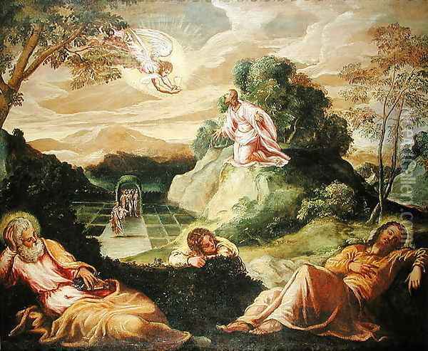 The Agony in the Garden Oil Painting - Jacopo Tintoretto (Robusti)