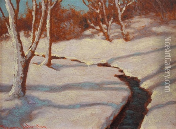 Winter Sun Oil Painting - Francis Hans Johnston