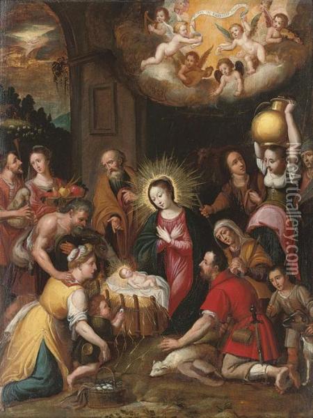 The Adoration Of The Shepherds Oil Painting - Frans II Francken