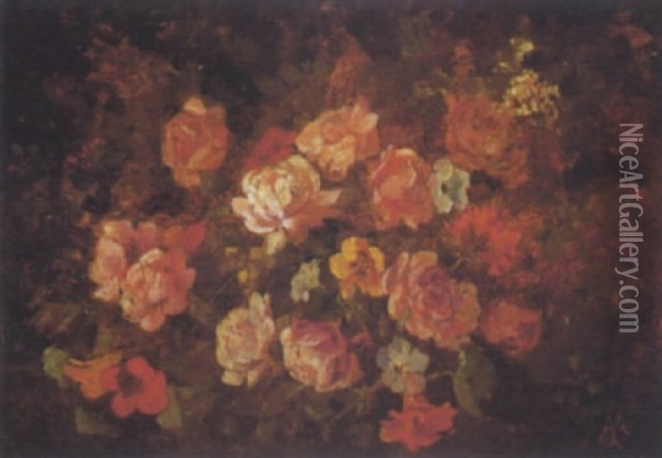 Jete De Fleurs Oil Painting - Auguste Paul Charles Anastasi