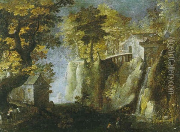 Muhle An Waldschlucht Oil Painting - Paul Bril